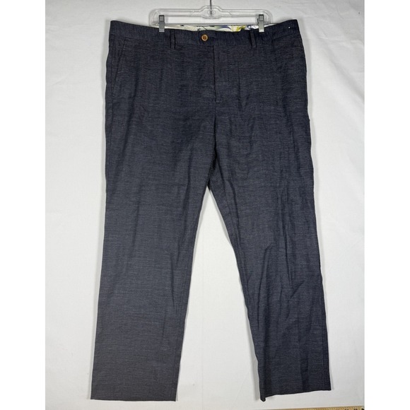 Tommy Bahama Other - Tommy Bahama Beach Linen Blend Mens Pants Size 42x30 Gray Blue Herringbone Chino
